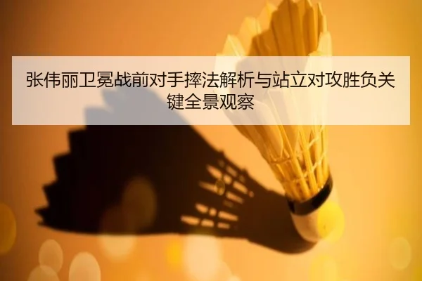 张伟丽卫冕战前对手摔法解析与站立对攻胜负关键全景观察（XINGKONGSPORTS）